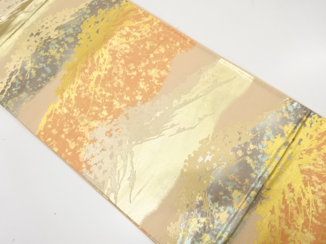 引き箔遠山模様織り出し袋帯